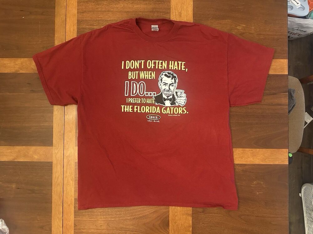 Smack Apparel Florida State Seminoles Anti Gators T Shirt 2XL XXL Double Sided